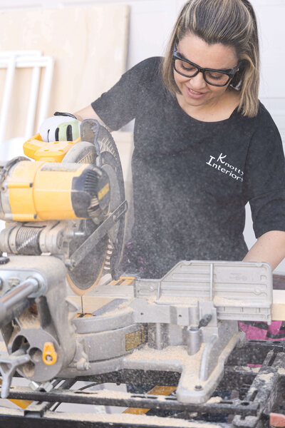 female carpenter branding photo