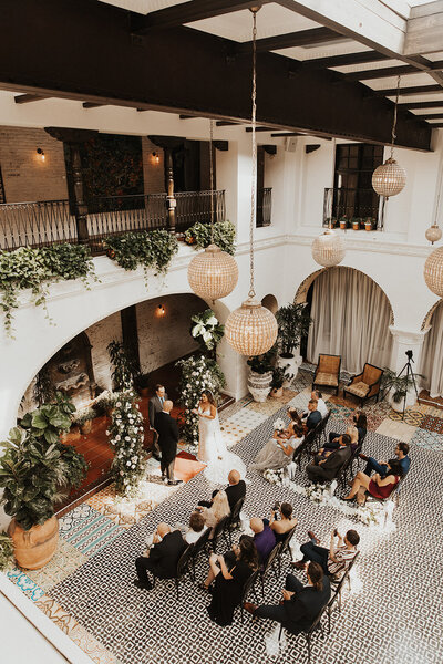 intimate wedding ceremony at Ebell of Long Beach