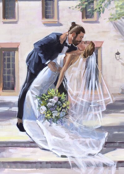 Live Wedding Paintings by Ben Keys | The Williamsburg Inn, Williamsburg, VA, Wed on Canvas, detail