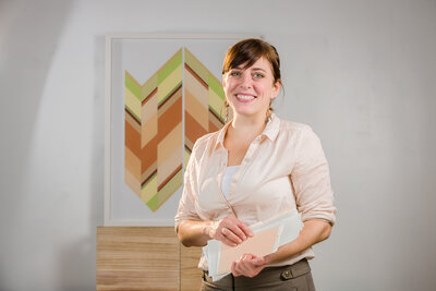 Branding photo of a woman in her art studio