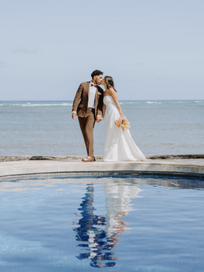 all inclusive hawaii wedding package at a natural Hawaiian waterfall
