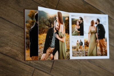 Layflat album designed by Annie Bee Photography of proposal session in Flagstaff, Arizona.