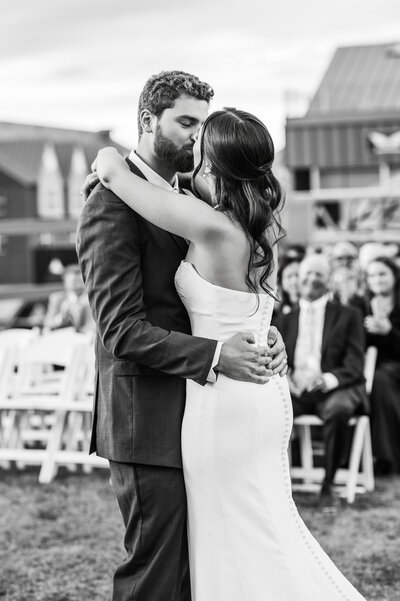 First kiss as husband and wife at Sugarloaf Mountain