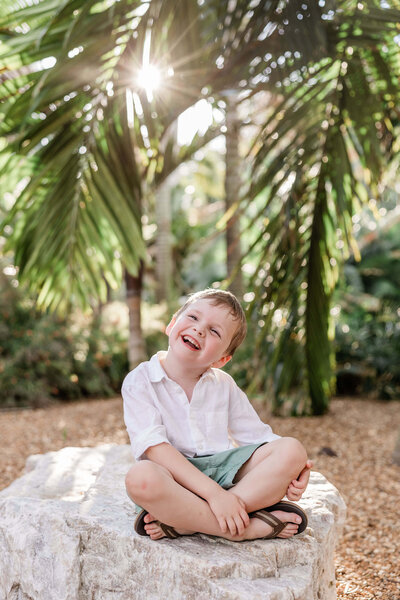 family photo shoot in a palm arboretum in St. Pete, FL