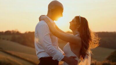 Wedding Couple Kissing, Froyle Park Hampshire