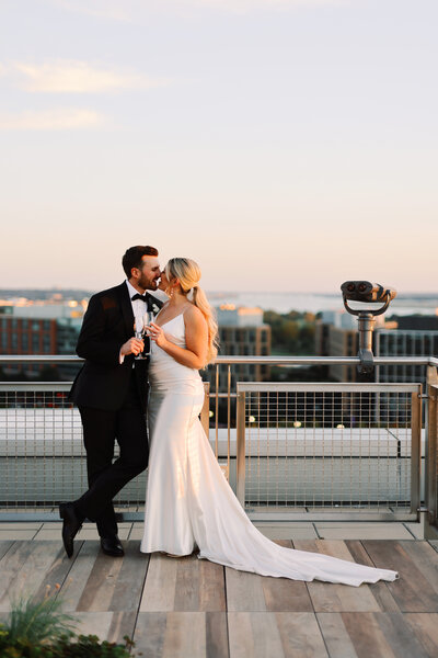 Rooftop Wedding Portraits at Spy Museum in DC 15