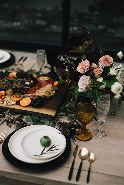 Tips for designing a beautiful wedding tablescap , featured on the Brontë Bride Blog.