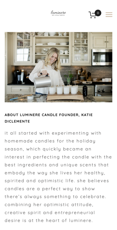 wellness brand, candles, website design, small business owner