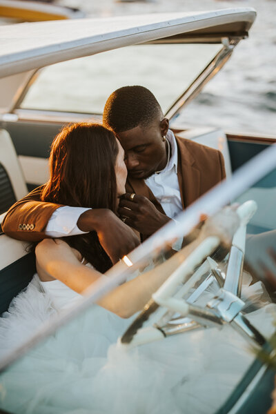 couple kissing during wedding of north georgia