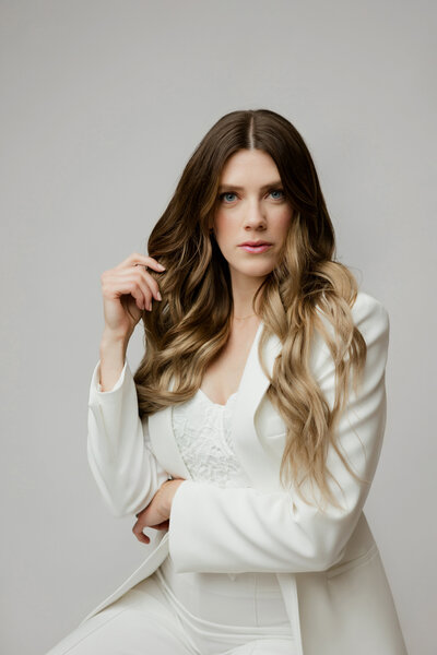 Woman poses for headshot