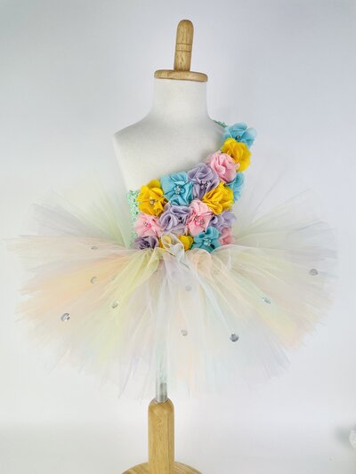 Rainbow floral tutu