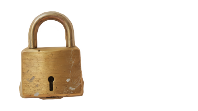 Vintage, decorative gold lock, Wild Woman Haus® Motif