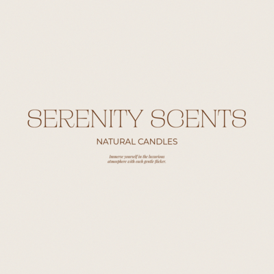 A neutral, minimalistic, chic logo design for a candle brand/