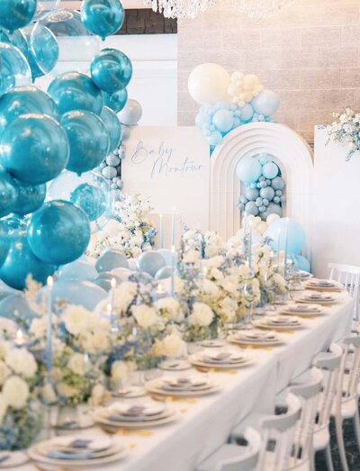 Baby shower decor rental services with a focus on luxury finishes