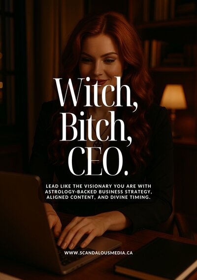 Bold female entrepreneur scaling her business with Witch Bitch CEO, a program blending strategy, intuition, and AI tools