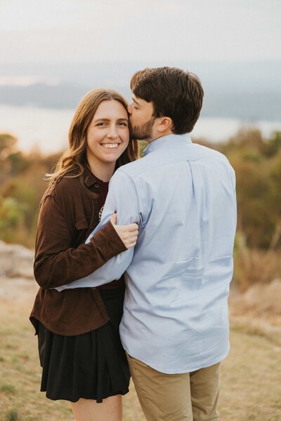 bride and groom embracing