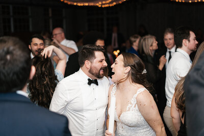 Couple on dance floor at their wedding at LaBelle Winery