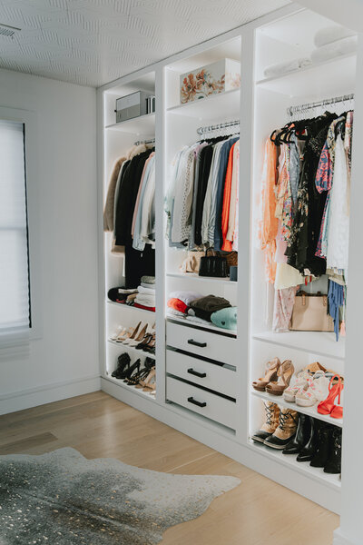Luxury closet organization system installed in Connecticut