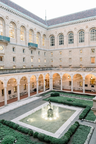 A wedding in the courtyard of the Boston Public Library
