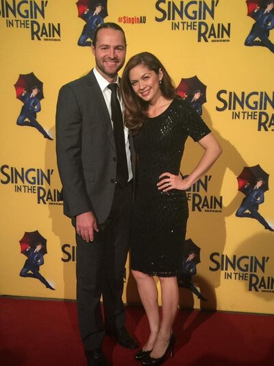 Patrice and husband Richard at Singing in the Rain Opening Night
