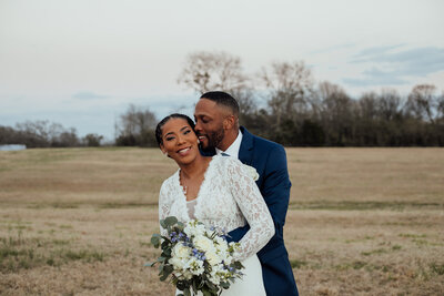 Sweet couple on their wedding day