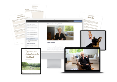 Mockup of Embodied Alpha course and instant downloads