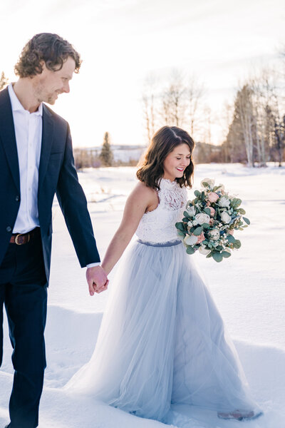 Snowy elopement in Jackson Hole