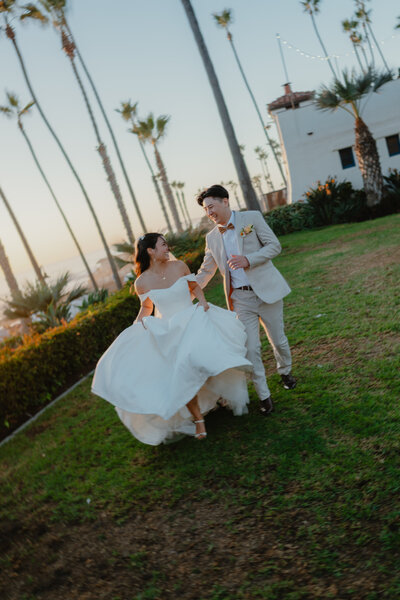 Intimate bride and groom portrait in los angeles california