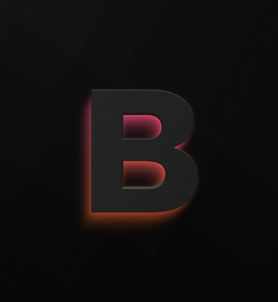 Client logo mockup with backlit gradient and three dimensional effect