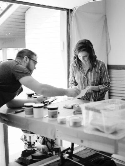 stationer, letterpress film brand photo, studio