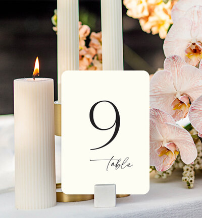 Orange rounded corner table numbers