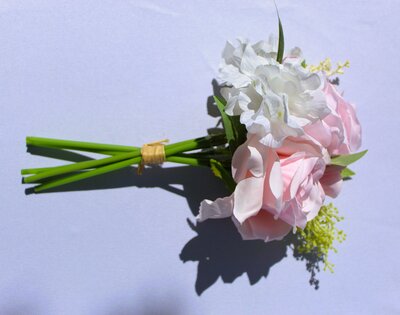 Pink Rose & Cream Hydrangea BOUQUET (4)