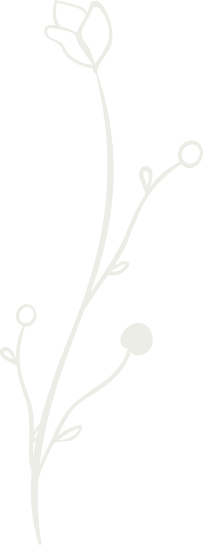 Whimsical graphic of white flowers