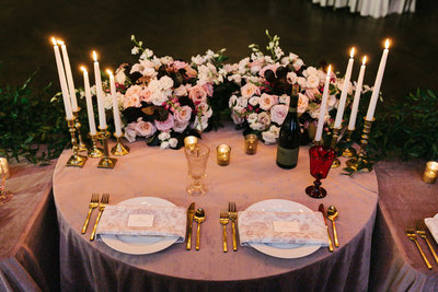 mauve wedding table