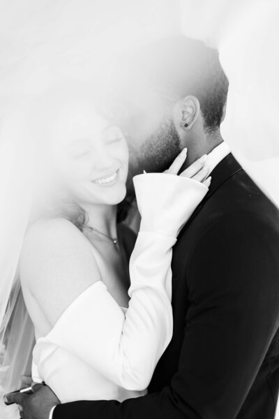 Bride and groom black and white  portraits at Nashville wedding