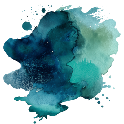 Expressive watercolor blotch in emerald green, turquoise, and deep navy shades with fluid brushstrokes and organic form - City Boss Coaching-Kellye Mazzoli - Edited
