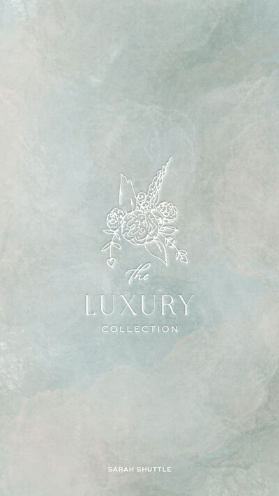 Sketched floral brand detail over a soft painted background