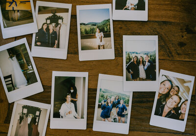 Polaroid of a wedding in Aspen