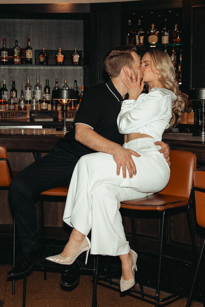 Engagement shoot at Hotel LeVeque in Columbus, Ohio by Columbus, Ohio wedding photographer Asteria Photography.