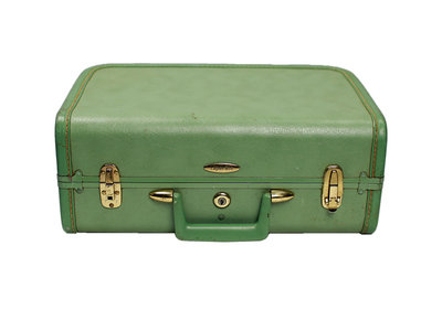 Vintage green travel luggage from the early 70s