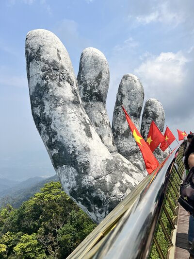 Golden Bridge in Vietnam representing travel across Asia