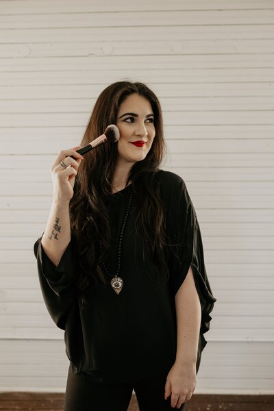 A soft glam bridal portrait by a Houston makeup artist at Muse, capturing the natural elegance of a Houston bride-to-be in Houston, TX.