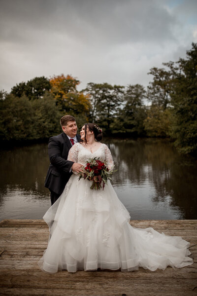 bride and groom at Cheshire wedding venue