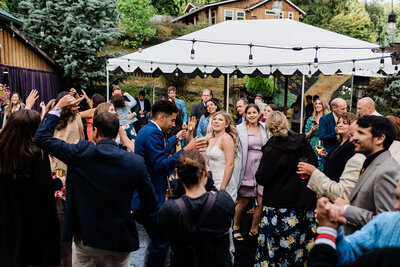 reception dance floor at Twin Willow Gardens