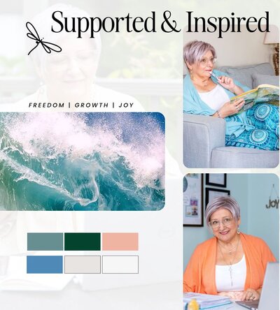 April Goff Brown's brand inspiration board created by Barb Pritchard of Infinity Brand Design