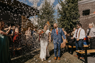 Ceremony exit with confetti