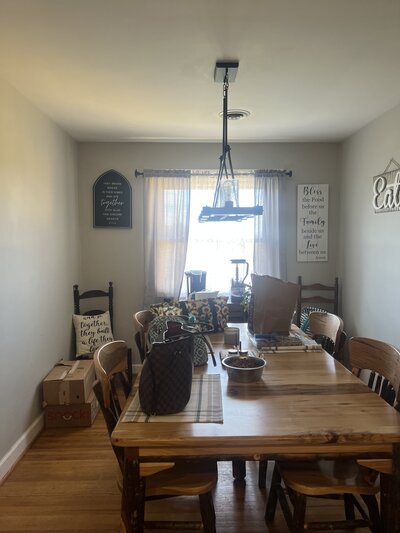 Dining room before house staging