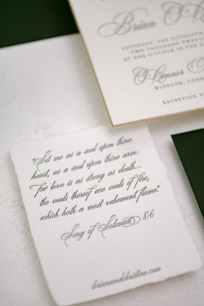 Calligraphy letterpress of Scripture on handmade paper
