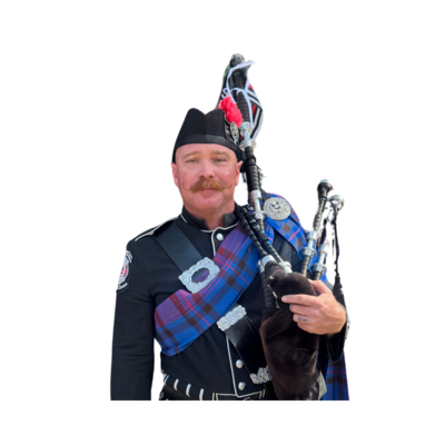 Steve Houston, piper for Local 935 Pipes and Drums, man of few words—and even fewer missed notes.