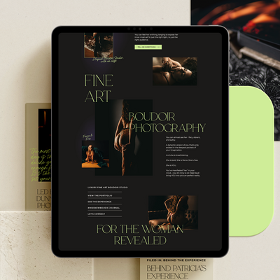 Custom Showit Website for Déjà Revél Fine Art Boudoir Photography in York County Pennsylvania